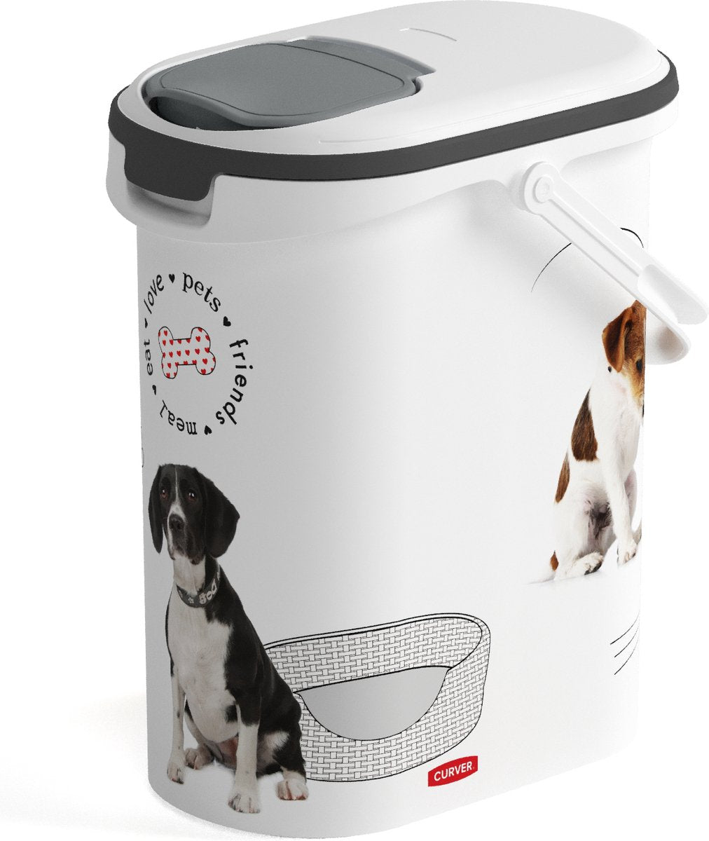 Curver food container dog - 10l - 4kg - 30x19x35cm - white gray