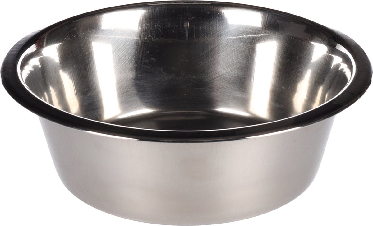 Flamingo dog food bowl stainless steel - gray - 21 x 21 cm
