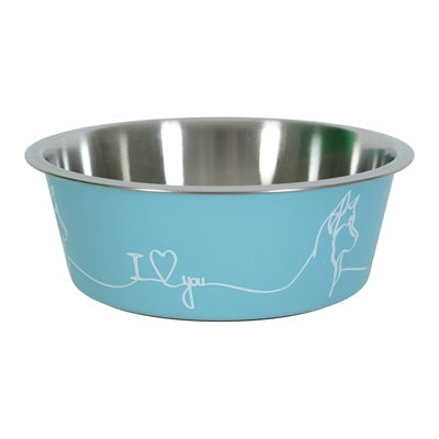 Zolux love dog food bowl blue
