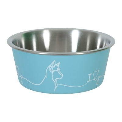 Zolux love dog food bowl blue