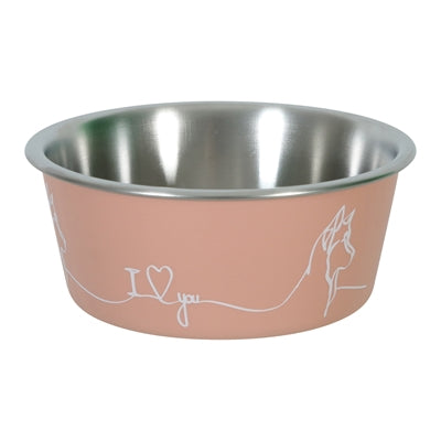 Zolux love dog food bowl pink-0