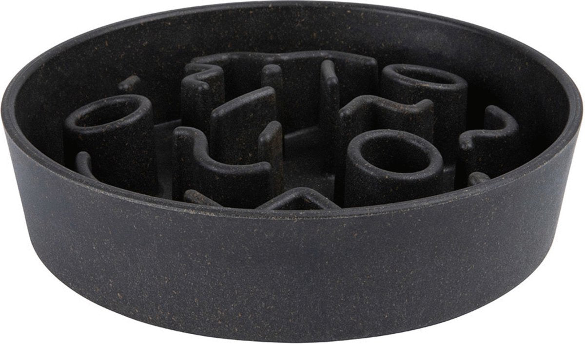 District 70 bamboo slow feeder dark gray - dog food bowl - ø21 cm