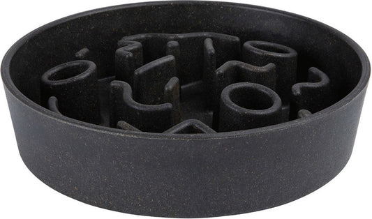 District 70 bamboo slow feeder dark gray - dog food bowl - ø21 cm