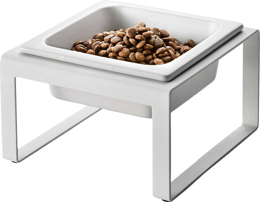 Yamazaki cat dog food bowl - single - tower - black