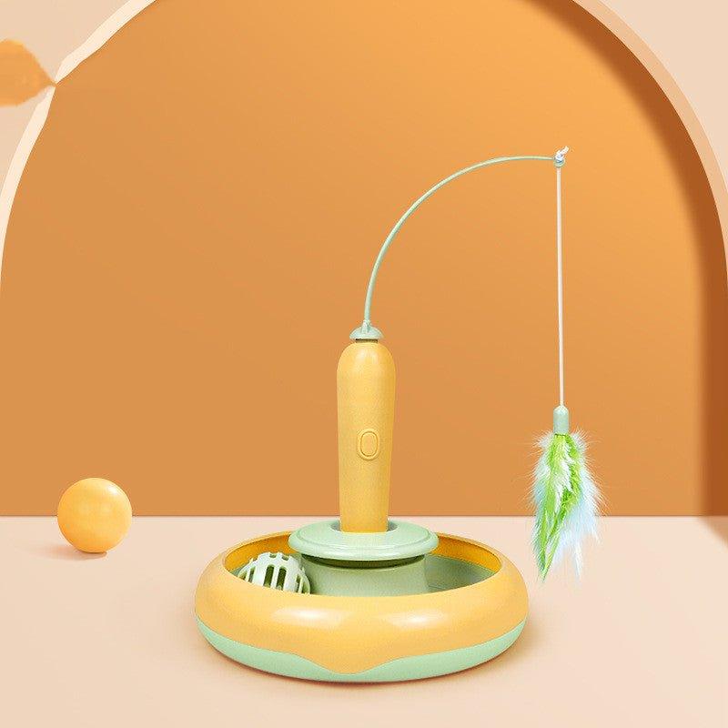 2 In 1 Pet Cat Toy With Feather For Self-Play Cat Turntable Pets Supplies Cat Toy Toys Cats Items Products-3