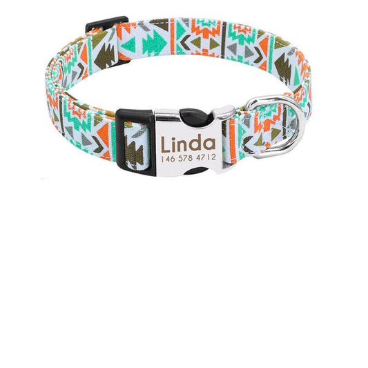Reflective Wave Point Dog Collar: High Visibility, Adjustable, And Stylish