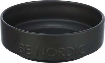 Trixie be Nordic Ceramic Dog Food Bowl with Rubber Base, Black