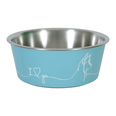 Zolux love dog food bowl blue