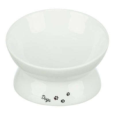 Trixie ceramic raised dog food and water bowl white