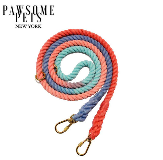 HANDS FREE DOG ROPE LEASH - PLUM