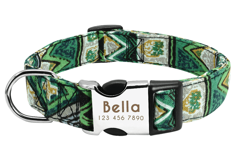 Reflective Wave Point Dog Collar: High Visibility, Adjustable, And Stylish