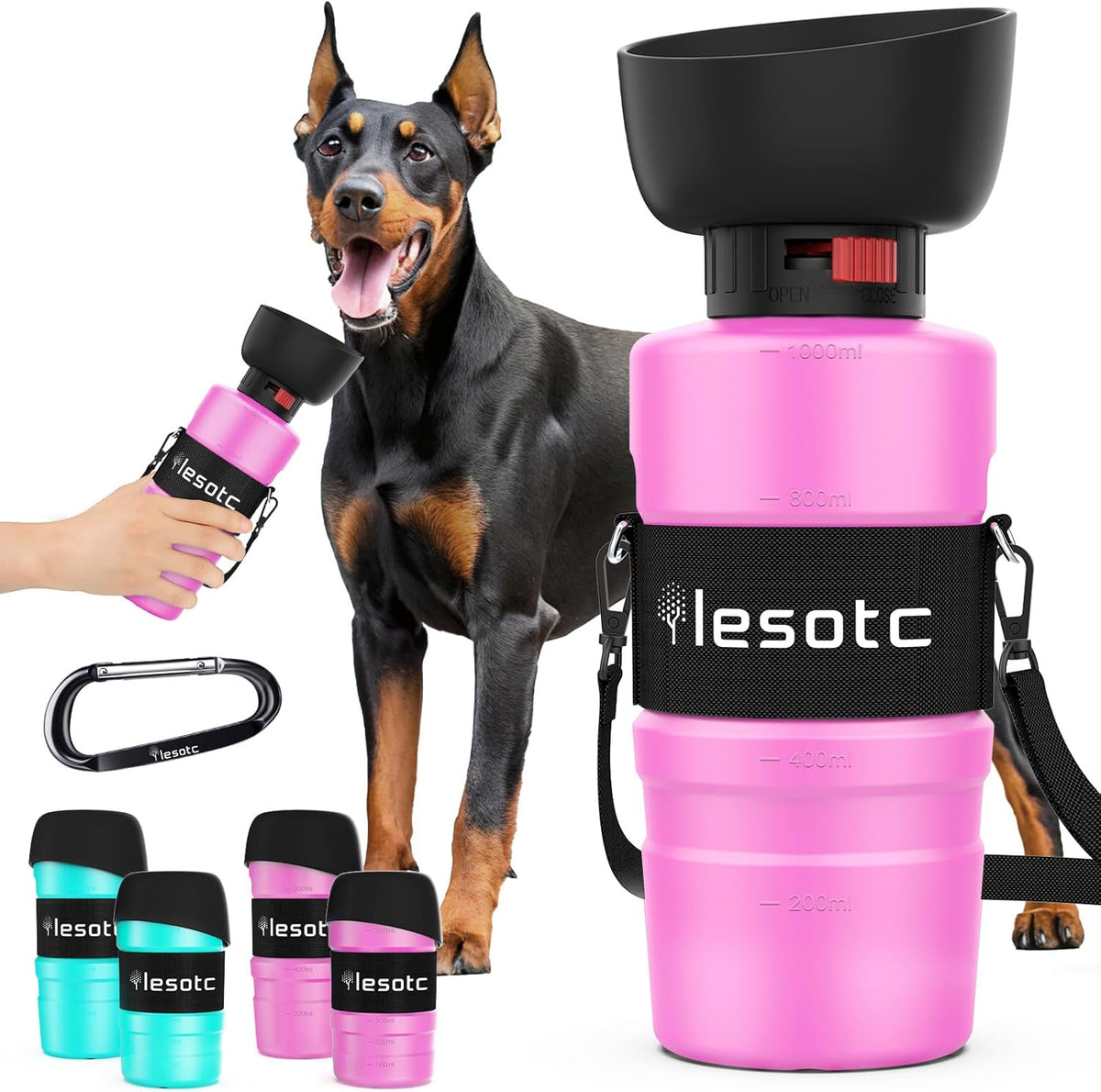 34oz Portable Dog  Water Bottle Dispenser-3.5Gen-2