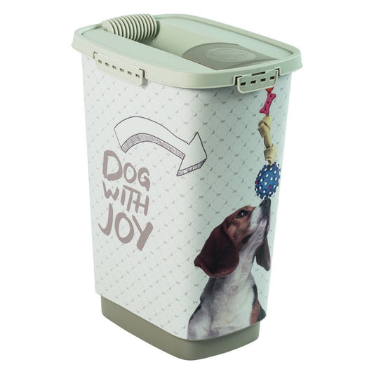 Rotho mypet food sprinkle container gray cappuccino - dog food storage container - 25 l