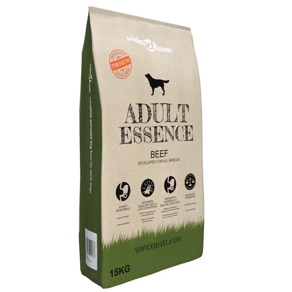 Vidaxl Premium Dry Dog Food Adult Essence Beef 15 kg