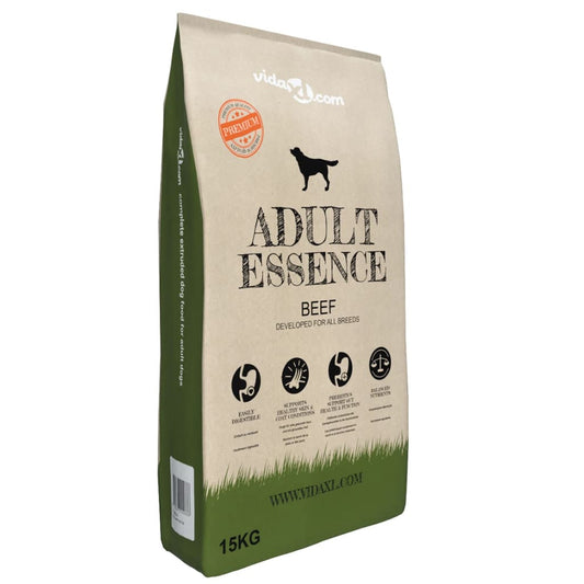 Vidaxl Premium Dry Dog Food Adult Essence Beef 15 kg