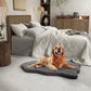 Orthopedic Dog Bed with Memory Foam Support for Large Dogs-Gray-4