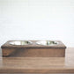 Dog Food Stand, Wooden Pet Feeder with Stainless Steel Bowls-0