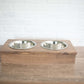 Dog Food Stand, Wooden Pet Feeder with Stainless Steel Bowls-3