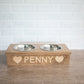 Wooden Pet Feeder with Stainless Steel Bowls,  Raised Dog Food Stand-0