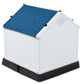 Medium size Dog House Outdoor White Blue Plastic with Elevated Floor-2