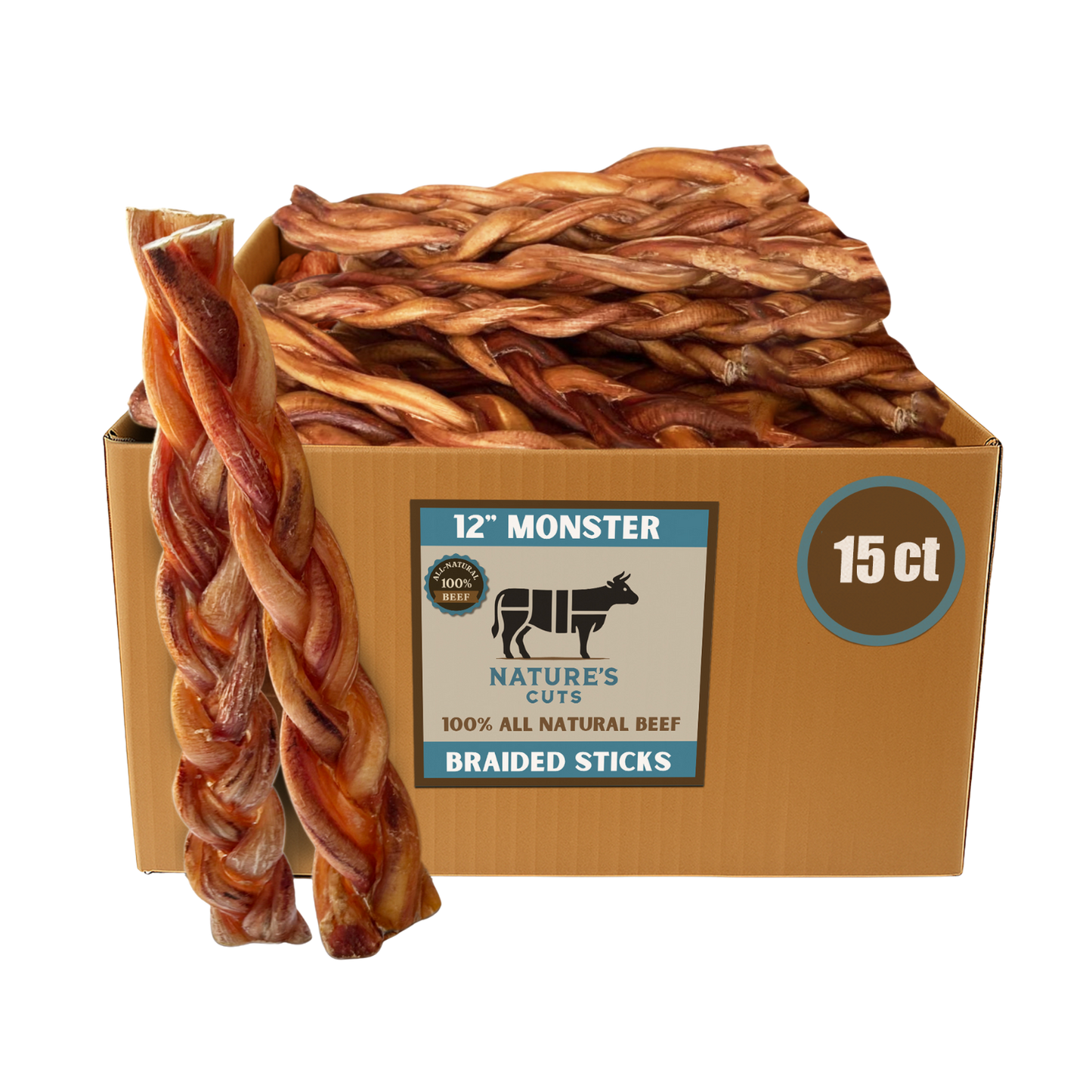 12" MONSTER Braided Bully Sticks