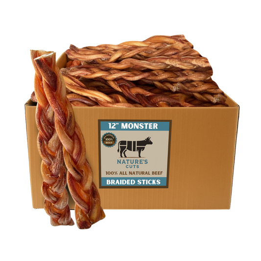 12" MONSTER Braided Bully Sticks-0