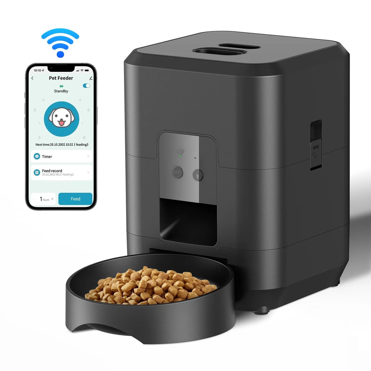 NNEOBA Smart Pet Feeder – Automatic Timed Cat & Dog Food Dispenser with Portion Control