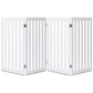 Folding 4-Panel Dog Gate Pet Fence in White Wood Finish-1