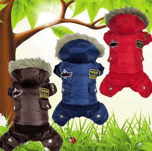Air Force Inspired Four-Legged Pet Suit - Stylish Autumn And Winter Coats For Dogs-0