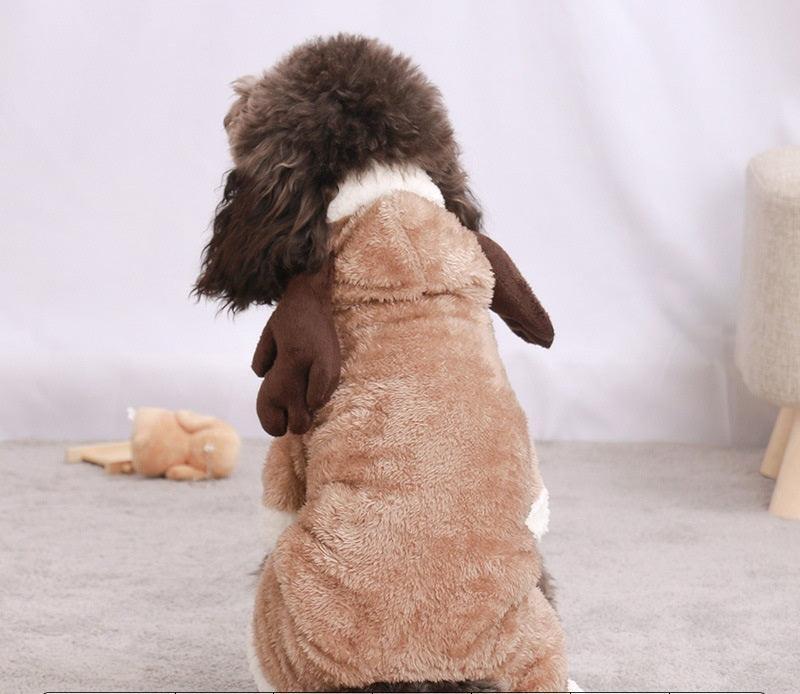 Autumn And Winter Dog Pet Costume Collection: Cozy Coral Fleece Cartoon Style-2