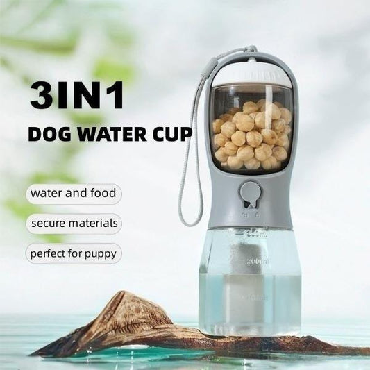 Dog Water Cup Drinking Food Garbage Bag Three-In-One Portable Multi-Functional Pet Cups-0