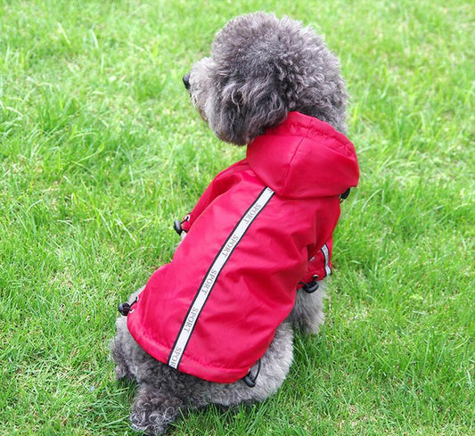 Hooded Pet Raincoat - Waterproof And Warm