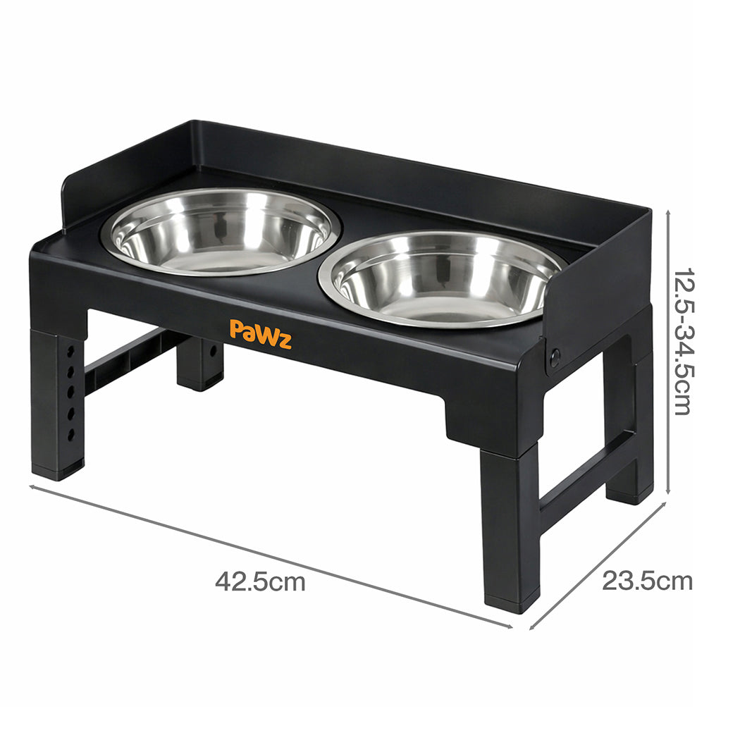 Pawz Elevated Dog Bowls Pet Feeder 6 Height Adjustable Raised Food Water Large