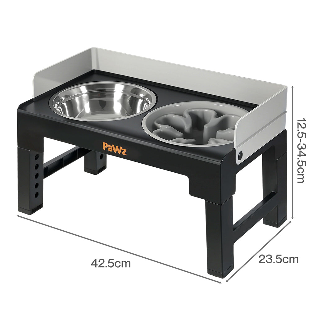 Pawz Elevated Dog Bowls Pet Feeder 6 Height Adjustable Raised Food Water Large