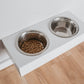 Hanging wooden dog feeder, Mounted pet feeding station, Shepherd food stand-5